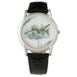 Reloj De Pulsera Serie acuarela: Zander/Walleye