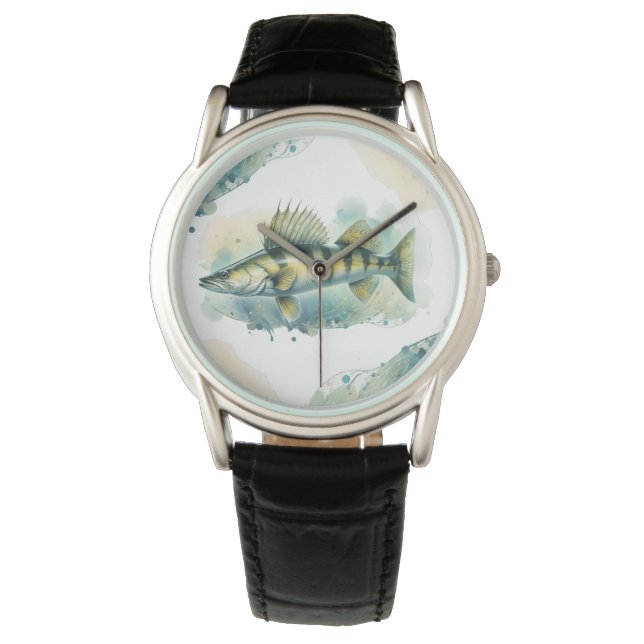 Reloj De Pulsera Serie acuarela: Zander/Walleye (Anverso)