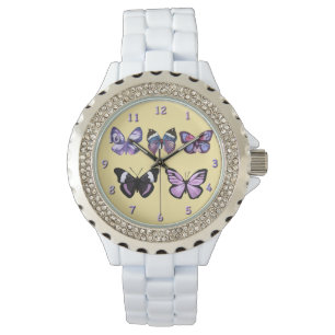 Reloj De Pulsera Serie de mariposas moradas