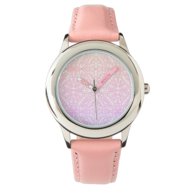 Reloj De Pulsera Serie de patrones de mandala Soft Pink Dream (Anverso)