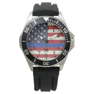 Reloj De Pulsera Serie monograma: La delgada línea azul.