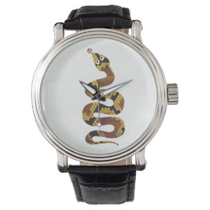 Reloj De Pulsera Serpiente Brown y silueta del oro