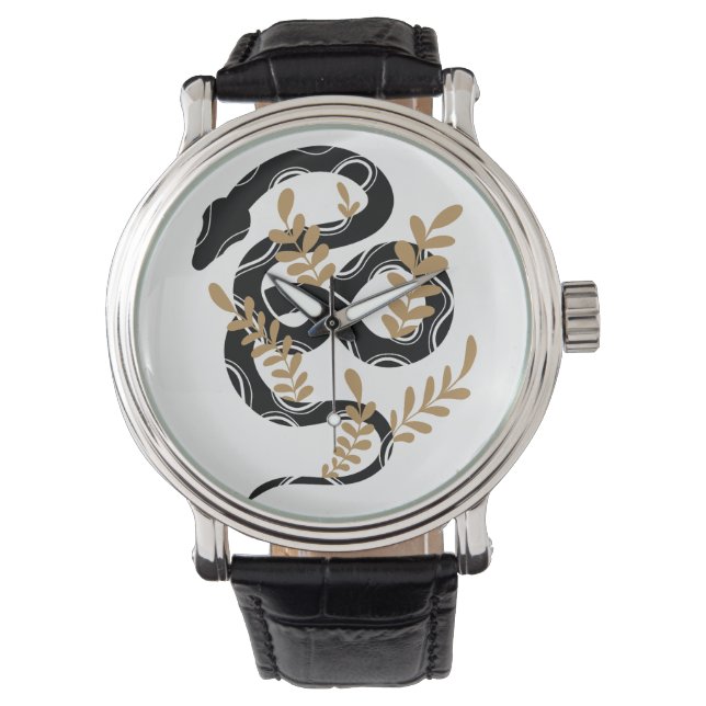 Reloj De Pulsera Serpiente con plantas (Anverso)