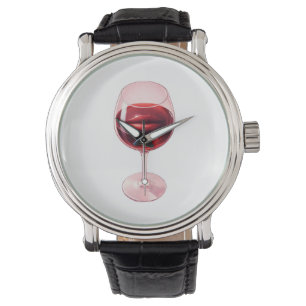 Reloj De Pulsera Servilletas de cóctel con vaso de vino y labios ro