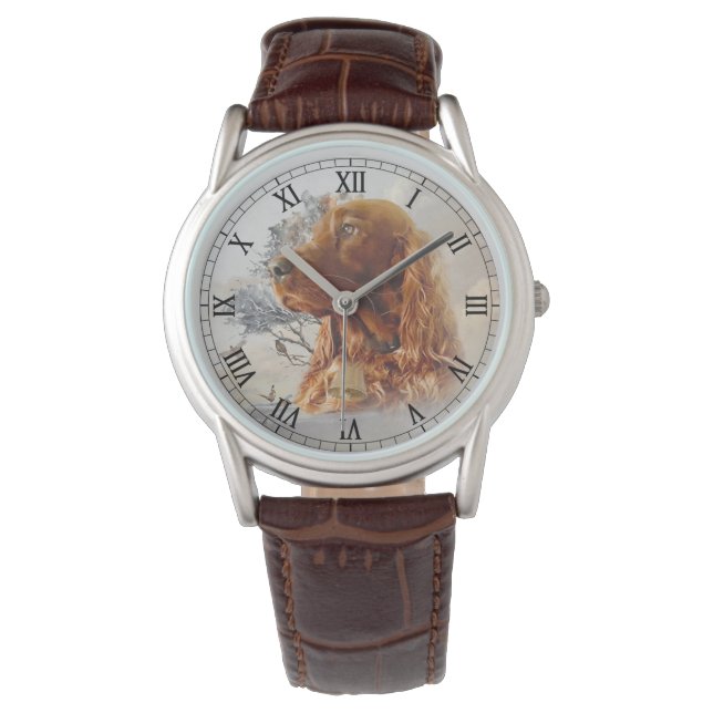 Reloj De Pulsera Setter irlandés con faisán (Anverso)