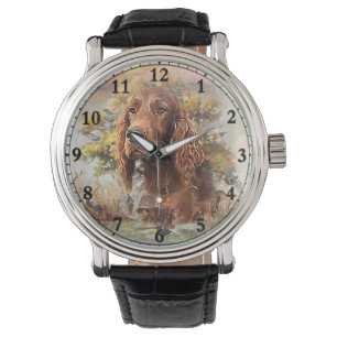 Reloj De Pulsera Setter irlandés - Perro de pájaro ultravioleta