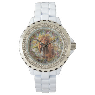 Reloj De Pulsera Setter irlandés - Perro de pájaro ultravioleta