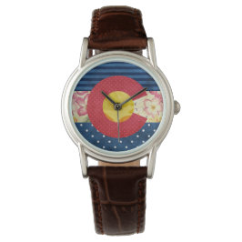 Reloj De Pulsera Shabby Chic | Bandera Estatal de Colorado