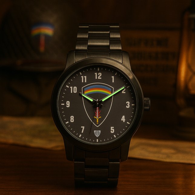 Reloj De Pulsera SHAEF Veteran Tribute Black Stainless Steel (SHAEF Tribute Black Stainless Steel Watch Mockup)