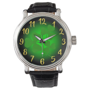 Reloj De Pulsera Shamrock/trébol verde irlandés, verde neón de Irla