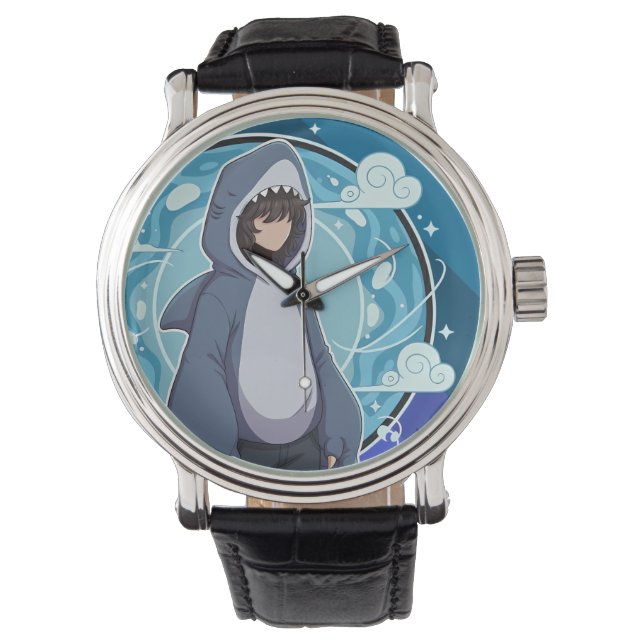 Reloj De Pulsera Shark Costume Coffee Art (Anverso)