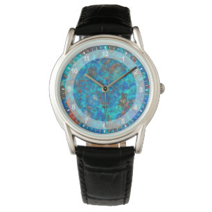 Reloj De Pulsera Shattuckita azul con patrón