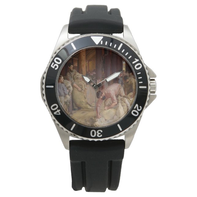 Reloj De Pulsera Shearing the Rams (Arte Australiano) (Tom Roberts) (Anverso)