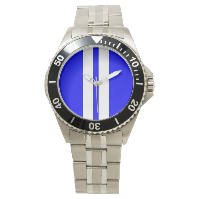 Reloj De Pulsera Shelby Cobra Blue White Carreras (Anverso)