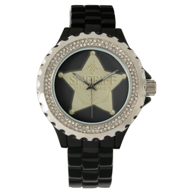 Reloj De Pulsera Sheriff Badge Cowboy Western (Anverso)