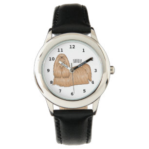 Reloj De Pulsera Shih tzu personalizado de pelo largo ilustracion