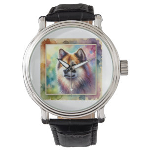 Reloj De Pulsera Shikoku Dog in Serenity 020824AREF108 - Watercolor