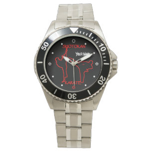 Reloj De Pulsera Shotokan Karate Black Belt Custom Name Watch