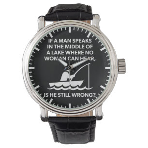 Reloj De Pulsera Si un hombre habla en un lago - pesca, novedad