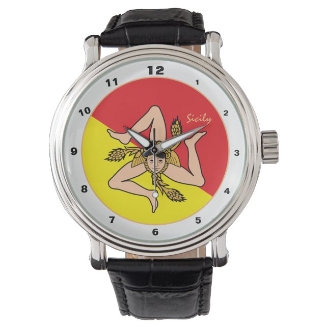 Reloj De Pulsera Sicilia watch, Bandera siciliana, moda de moda (Anverso)