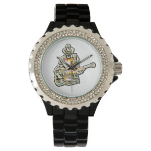 Reloj De Pulsera Sienta el Blues - Diseño artístico de guitarra