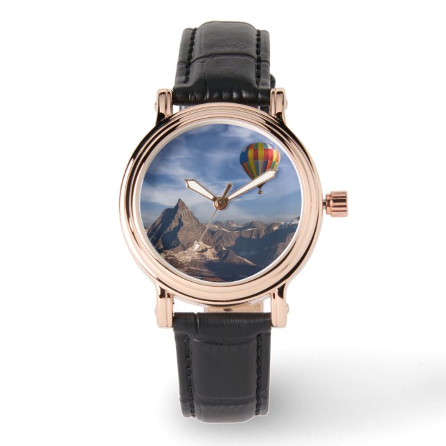 Reloj De Pulsera Sierra | Alpes suizos en globo aerostático (Anverso)