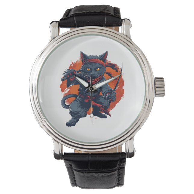 Reloj De Pulsera Sigilo de Gato Ninja (Anverso)