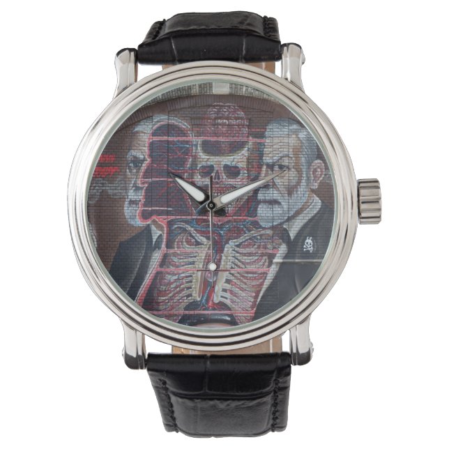 Reloj De Pulsera Sigmund Freud Street Art (Anverso)