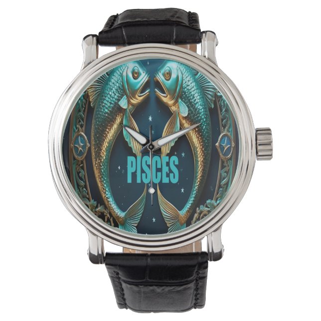 Reloj De Pulsera Signo de astrología de Pisces (Anverso)