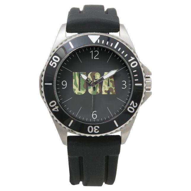 Reloj De Pulsera Signo de camuflaje khaki de EE.UU. (Anverso)