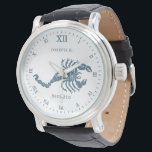 Reloj De Pulsera Signo de estrella de escorpión arte vintage | Pers<br><div class="desc">Un reloj personalizado hecho a la persona representada por el signo estrella Scorpio.</div>