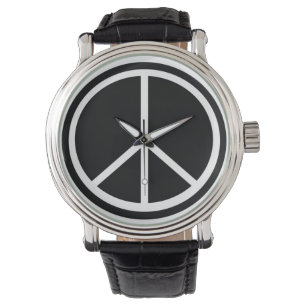 Reloj De Pulsera Signo de la paz negro y blanco