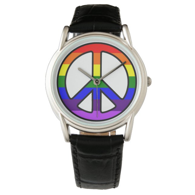 Reloj De Pulsera Signo de paz arco iris (Anverso)