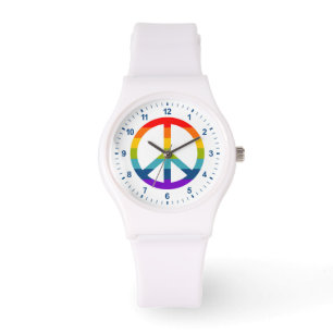 Reloj De Pulsera Signo de paz arcoiris