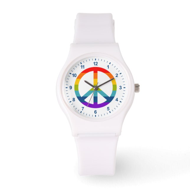 Reloj De Pulsera Signo de paz arcoiris (Anverso)