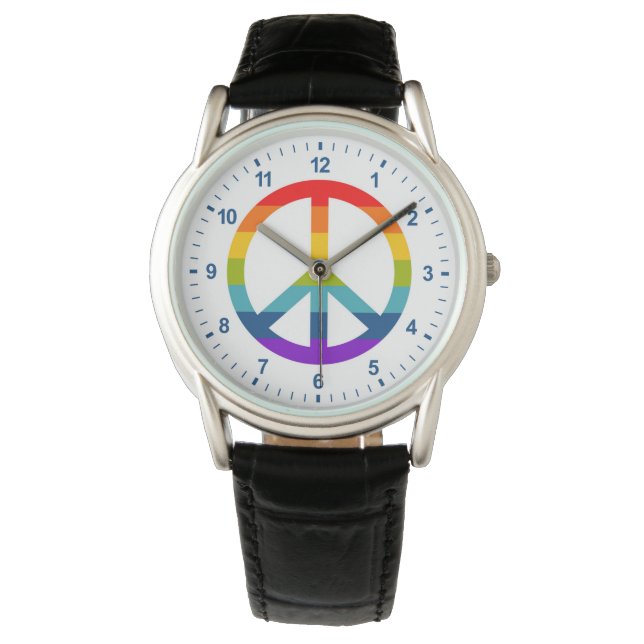 Reloj De Pulsera Signo de paz arcoiris (Anverso)
