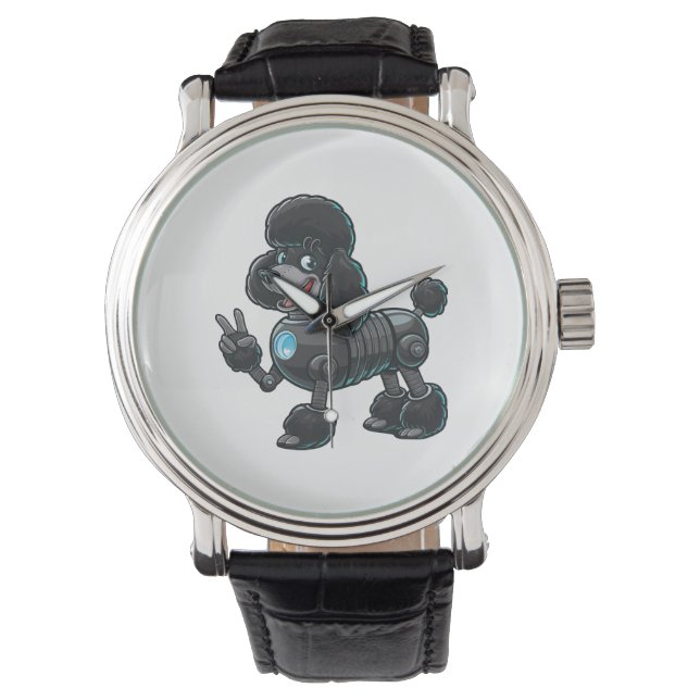 Reloj De Pulsera Signo de paz de Cyborg Poodle Robot (Anverso)