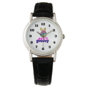 Reloj De Pulsera Signo de paz de mano arcoiris 100% Groovy
