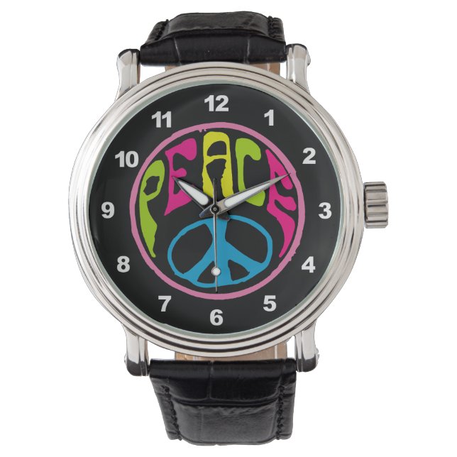 Reloj De Pulsera Signo de paz hippie (Anverso)