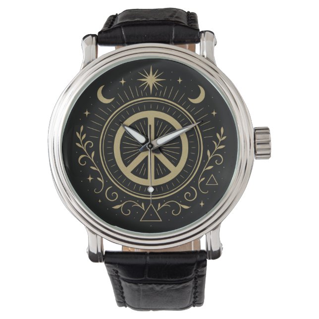 Reloj De Pulsera Signo de paz mística unisexo (Anverso)