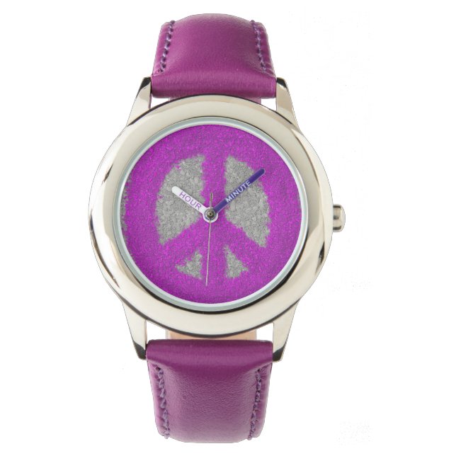 Reloj De Pulsera Signo de paz púrpura (Anverso)