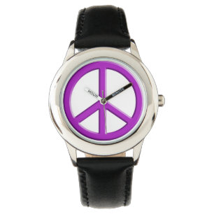 Reloj De Pulsera Signo de paz púrpura