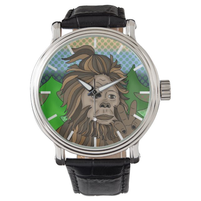 Reloj De Pulsera Signo de paz Sasquatch (Anverso)