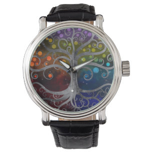 Reloj De Pulsera Silencio plateado árbol de la vida