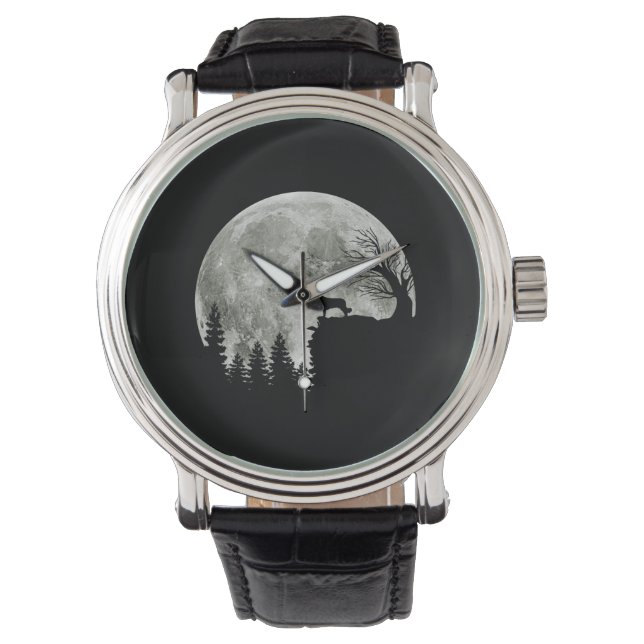 Reloj De Pulsera Silhouette de Border Collie en Perro de Halloween  (Anverso)