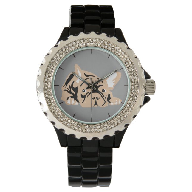 Reloj De Pulsera Silhouette de Bulldog francés (Anverso)