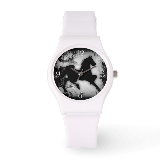 Reloj De Pulsera Silhouette de Caballo de Aspecto Occidental (Anverso)