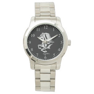 Reloj De Pulsera Silhouette de caballo plateado