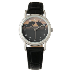 Reloj De Pulsera Silhouette de Caballos Salvajes