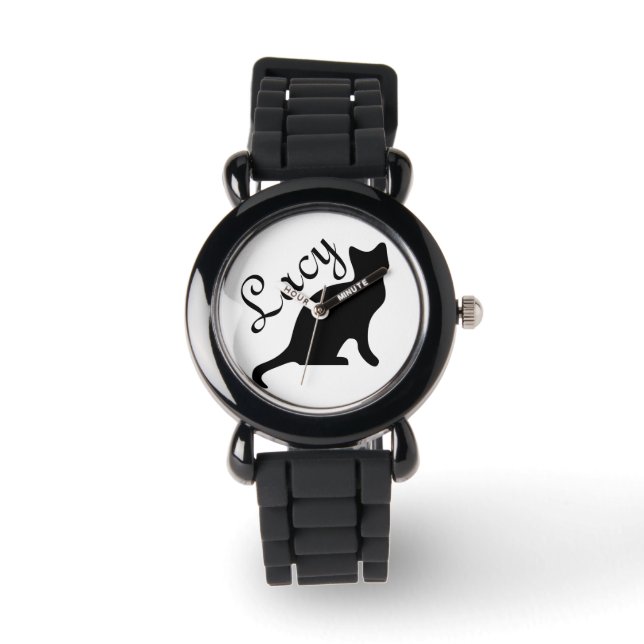 Reloj De Pulsera Silhouette de gato negro (Anverso)